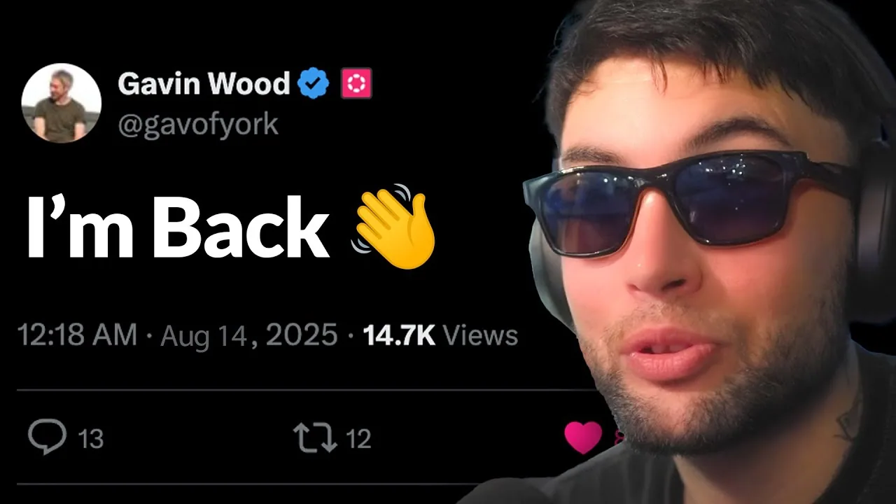 Thumbnail for a Spanish-language DaBlock video about Gavin Wood's return to Polkadot.